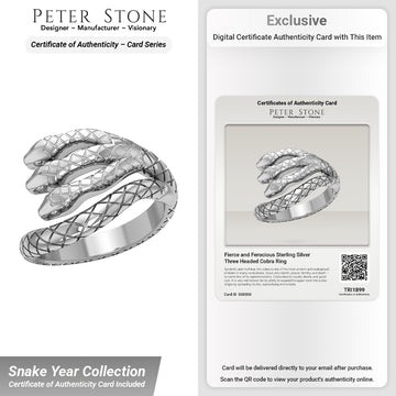 Fierce and Ferocious Sterling Silver Three Headed Cobra Ring TRI1899